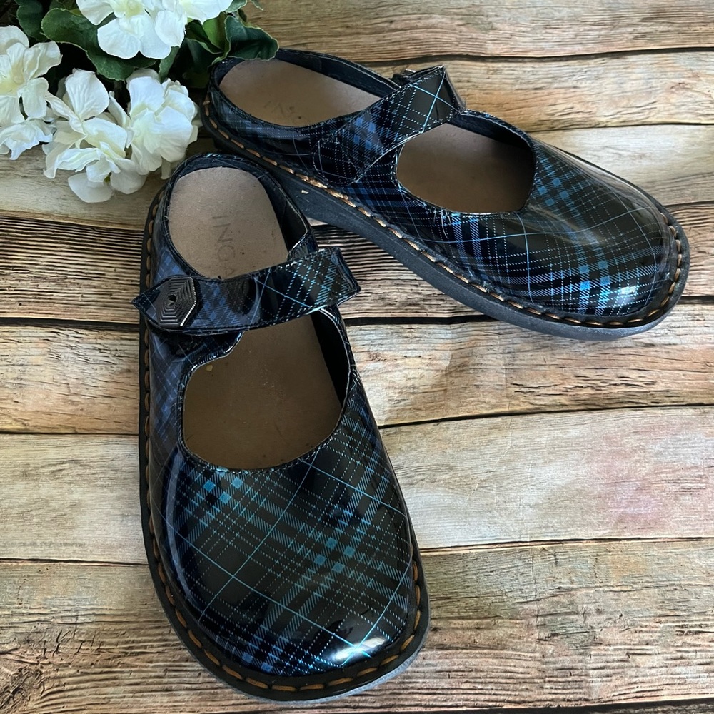 Ingaro Blue Mary Jane "LULU" Slip On Clogs Size 7.5